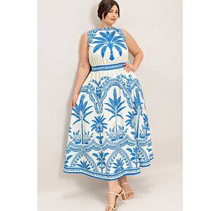 Plus Size Palm Manor Resort Style Cotton Dress NEW NWT